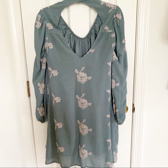 Free People Misty Green Emma Embroidered Dress M - Picture 4 of 8